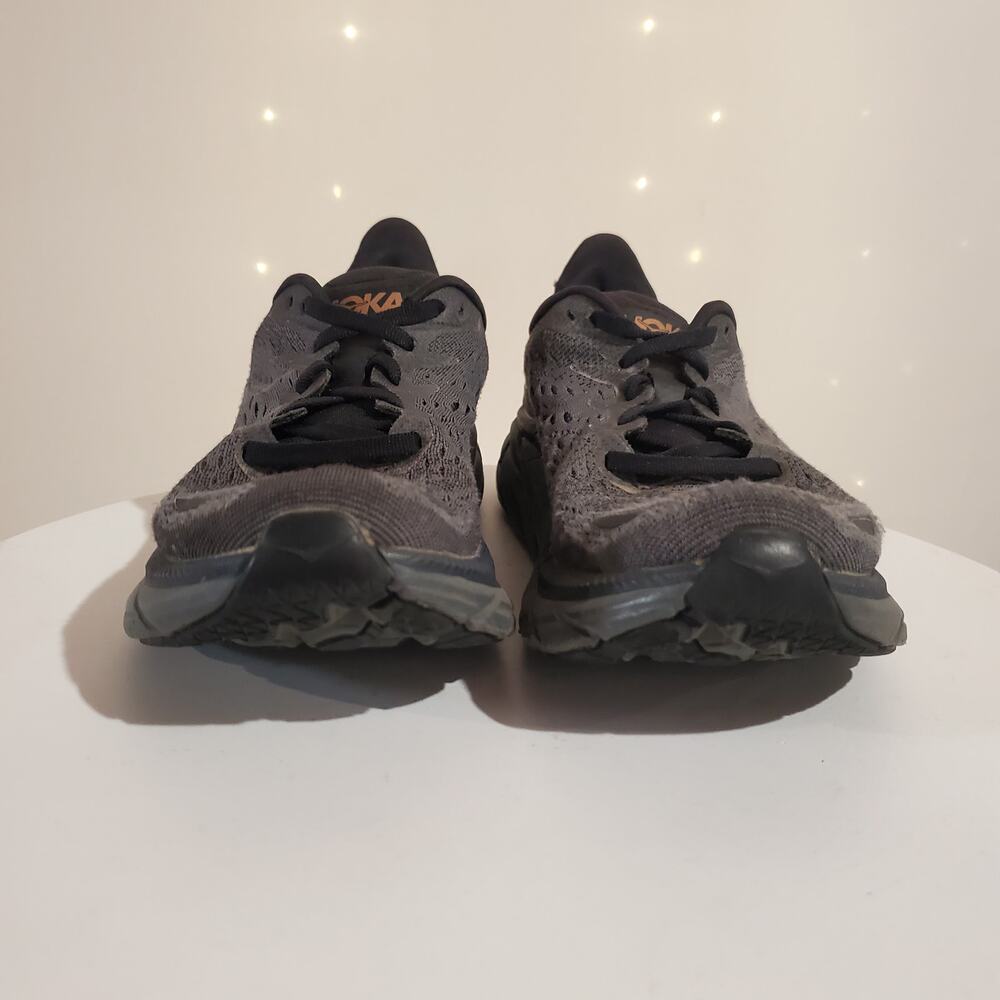Hoka One One Black and Orange Athletic Shoes - Picture 3 of 11